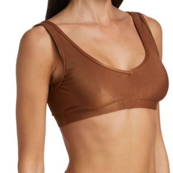 WeWoreWhat Women's Ribbed V-Neck Sports Bra  X-Small - Picture 11 of 11